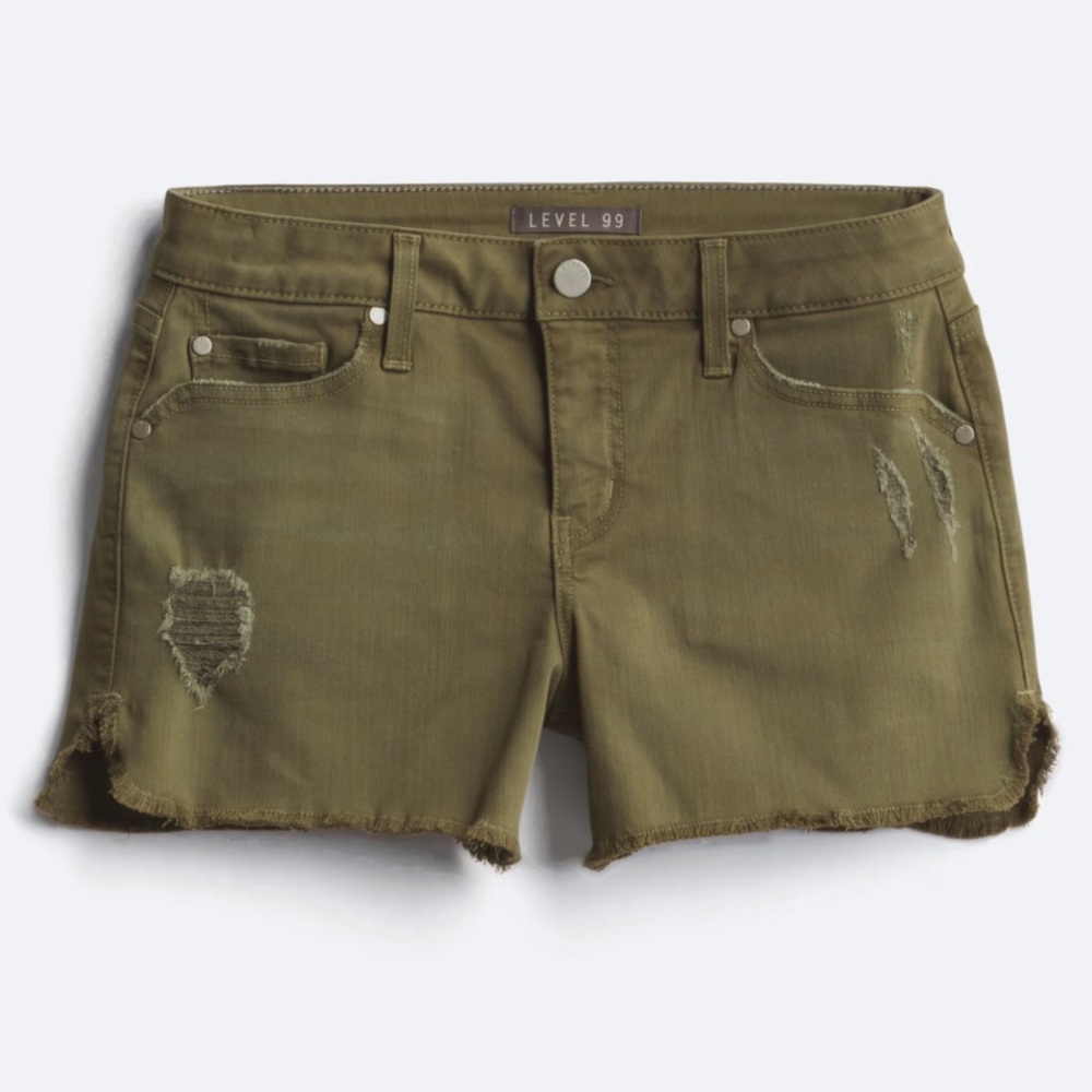 Level 99 Olive Jean Shorts